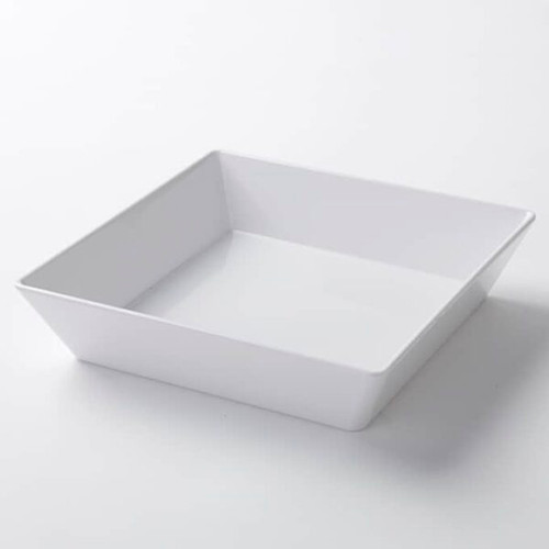 American Metalcraft MELSQ10 64 Oz. Plastic White Square Endurance Bowl