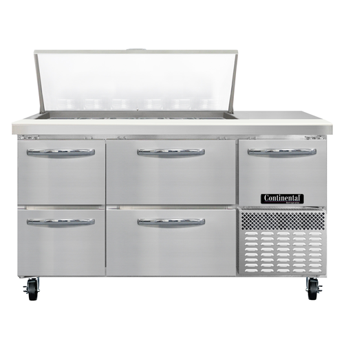 Continental Refrigerator RA60N18M-D 60" W One Door Refrigerated Base Sandwich Unit