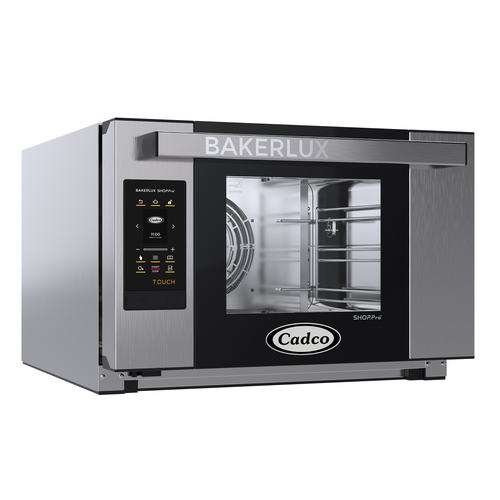 Cadco XAFT-03HS-TD Stainless Steel 1 Deck Half Size Electric Bakerlux TOUCH Heavy-Duty Convection Oven - 208-240 Volts 1-Ph