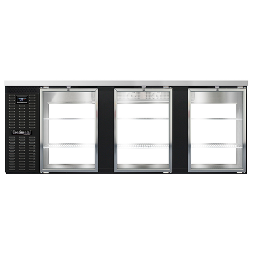 Continental Refrigerator BB90NGDPT 90"W Glass Door Refrigerated Back Bar Cooler