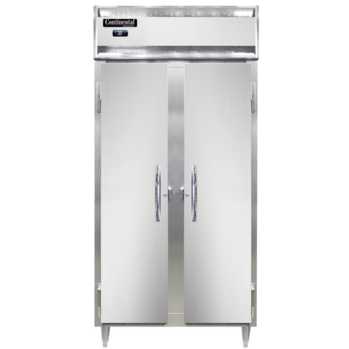Continental Refrigerator D2RSENSS 36.25" W Two-Section Stainless Steel Door Reach-In Designer Slim Line Refrigerator