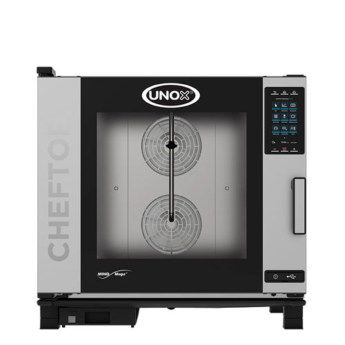 Unox XAVC-06FS-EPR 12 Hotel Size Pan Right-to-Left Door Opening Electric ChefTop MIND.Maps Plus Combi Oven - 208-240 Volts
