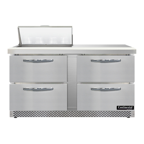 Continental Refrigerator SW60N8-FB-D 60" W Two-Section Four Drawer Sandwich Unit