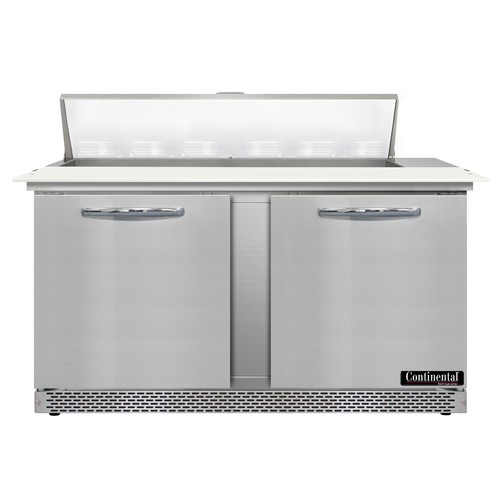 Continental Refrigerator D60N12C-FB 60" W Two-Section Two Door Designer Line Sandwich Unit