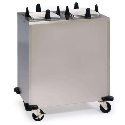Lakeside S5212 Easy-Glide 12" Dia. Square Stainless Steel 2-Tube Mobile Dish Dispenser