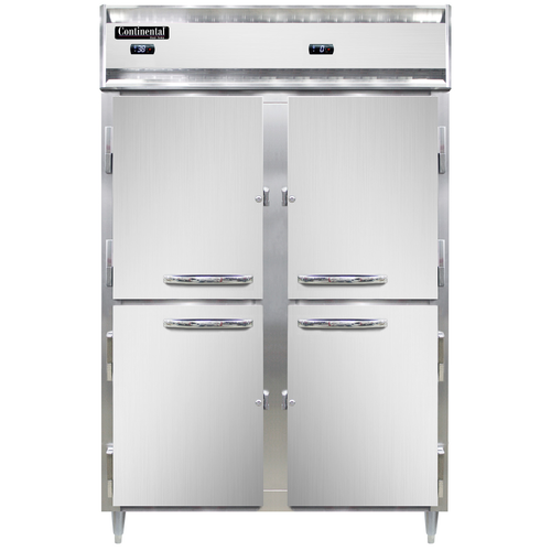 Continental Refrigerator D2RFNSAHD 52" W Two-Section Solid Door Reach-In Designer Line Refrigerator/Freezer