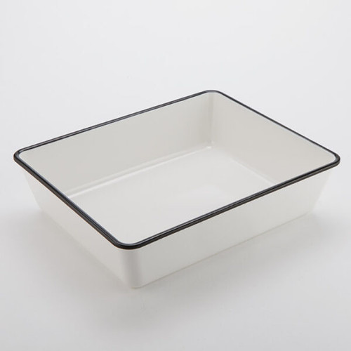 American Metalcraft MRCW12 131 Oz. Plastic White Rectangular Endurance Serving Bowl