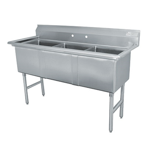 Advance Tabco FC-3-1620-X 120" W 16 Gauge Stainless Steel Base Special Value Fabricated Sink