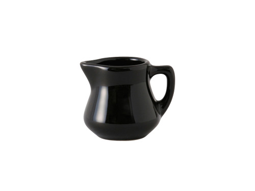 Tuxton BBR-035 3-1/2 Oz. Ceramic Black Creamer (1 Dozen)