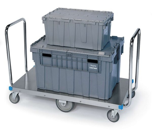 Lakeside 456 53.5" W Stainless Steel Dual Handle Platform Truck