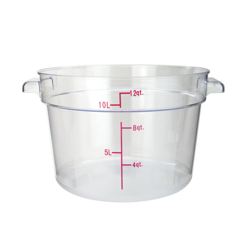 Winco PCRC-12 12 Qt. Clear Round Polycarbonate Food Storage Container