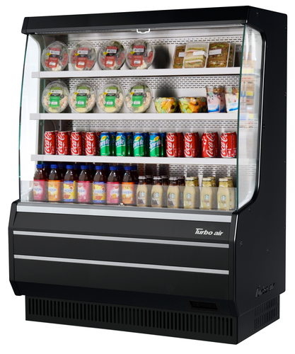 Turbo Air TOM-50MW(B)-N 50.88" W Stainless Steel Mid-Height Vertical Open Display Merchandiser - 115 Volts