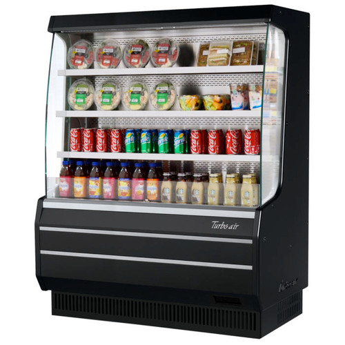 Turbo Air TOM-50MW(B)-N 50.88" W Stainless Steel Mid-Height Vertical Open Display Merchandiser - 115 Volts