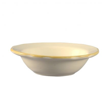 CAC China SC-10G 11 Oz. Gold Band and American White Ceramic Round Seville Grapefruit Bowl (3 Dozen Per Case)