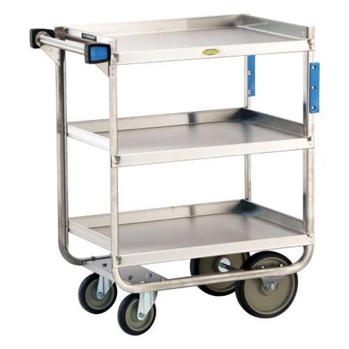 Lakeside 711 30" W Stainless Steel U-Shaped Frame Open 3 Shelf Utility Cart