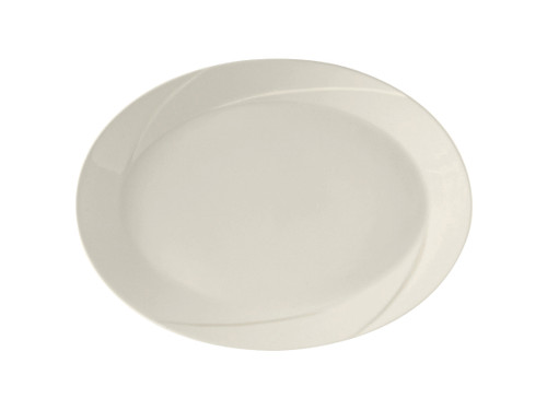 Tuxton ASU-021 Ceramic Pearl White Oval Platter (1 Dozen)