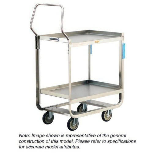 Lakeside 4544 Handler Series 38.63" W Stainless Steel 3-Tier NSF Heavy Duty Utility Cart - 700 Lbs.