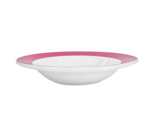 CAC China R-3-R 8.75" Dia. 12 Oz. Red Ceramic Round Rainbow Soup Plate (2 Dozen Per Case)