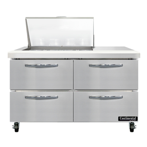 Continental Refrigerator SW48N12M-D 48" W Two-Section Four Drawer Mighty Top Sandwich Unit