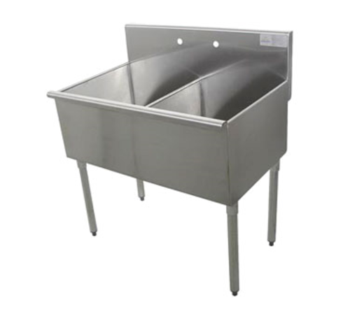 Advance Tabco 4-2-36-X 36" W 16 Gauge Galvanized Special Value Square Corner Scullery Sink