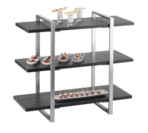 Cal-Mil 1940-96 28"W x 12"D x 24"H Silver Bamboo Midnight Bamboo Riser
