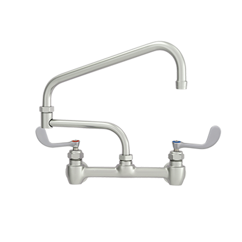 Fisher 60739 8" Centers 12" Swing Spout Stainless Steel Backsplash Mount Faucet