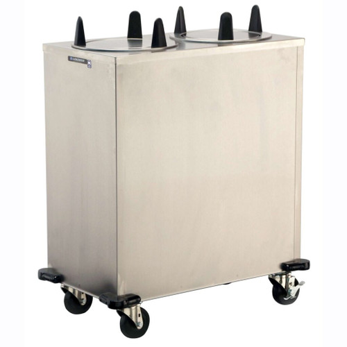 Lakeside 5206 Easy-Glide 6.5" Dia. Round Stainless Steel 2-Tube Mobile Dish Dispenser
