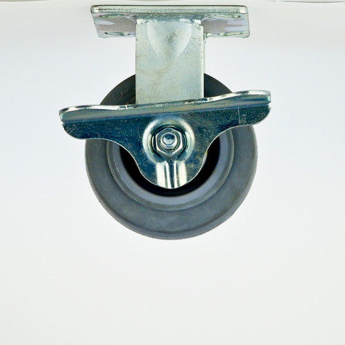 New Age C464 5" Dia Polyurethane Wheel Tread Rigid Plate Caster With Brakes - 350 Lbs.