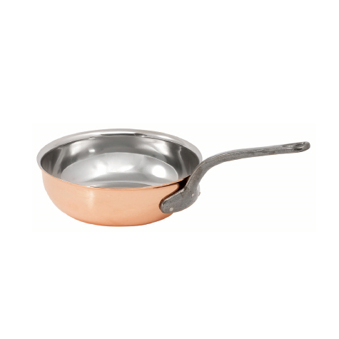 Matfer Bourgeat 373028 11" 4 Qt. Stainless Steel and Copper Bourgeat Saute Pan