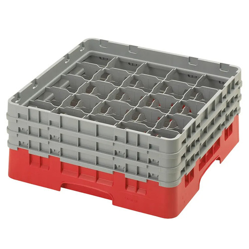 Cambro 25S638163 Camrack Glass Rack With (3) Soft Gray Extenders - 3 Cases