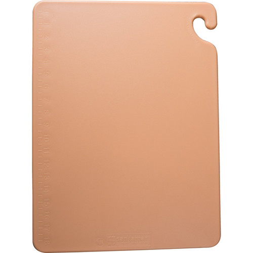San Jamar CB182412BR 18" x 24" x 1/2" Brown Co-Polymer Cut-N-Carry Cutting Board