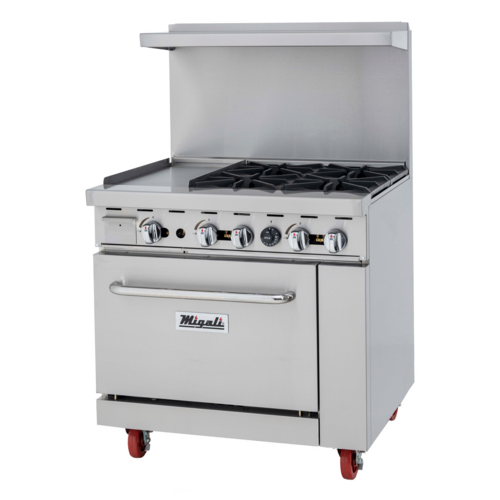 Migali C-RO4B-12GL-LP 36" Liquid Propane Competitor Series Range - 27,000 BTU