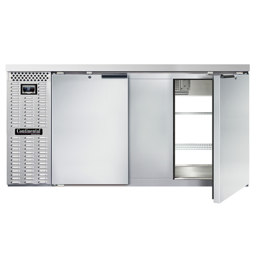 Continental Refrigerator BB69NSSPT 69"W Solid Door Refrigerated Back Bar Cooler