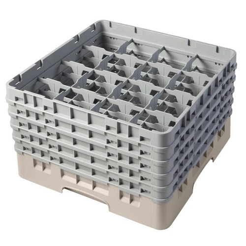 Cambro 16S958184 Camrack Glass Rack With (5) Soft Gray Extenders - 2 Cases