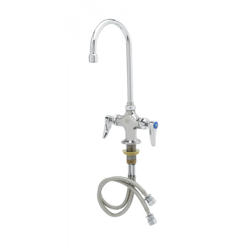 T&S Brass B-0300-CR Double Pantry Faucet single hole base 4"