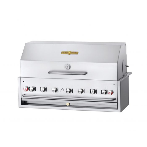 Crown Verity IBI48-LP Infinite Series Liquid Propane 48" Built-In Outdoor Charbroiler Stainless Steel with 7 Burners Roll Dome - 107,000 BTU
