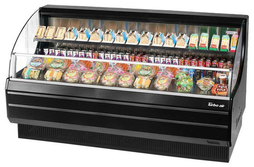 Turbo Air TOM-75LW(B)-N 75.75" W Stainless Steel Low-Profile Horizontal Open Display Merchandiser - 115 Volts