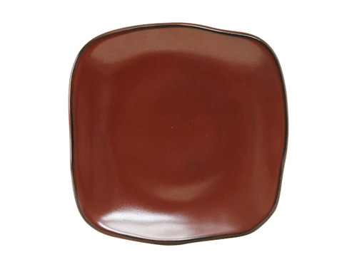 Tuxton GAR-501 Ceramic Red Rock Square Plate (1 Dozen)