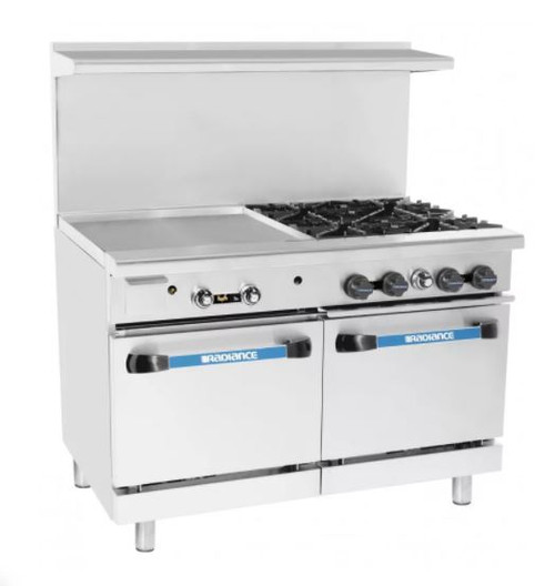 Turbo Air TARG-24G4B-LP 48" Liquid Propane Radiance Restaurant Range - 235,000 BTU