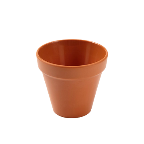 American Metalcraft MELPOT8 3.5 8 Oz. Plastic Round Terra Cotta Pot