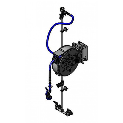T&S Brass B-7122-C01WS1C Hose Reel Assembly wall-mount enclosed stainless steel hose reel with 3/8"