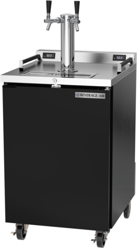 Beverage Air DZ24HC-1-B Dual Zone Wine and Beer Draft Cooler - Black -4 45297 Size Kegs (2 per Section)