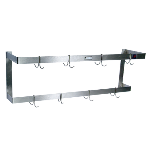 John Boos PRW24 96"W x 12"D x 16"H Stainless Steel Flat Bar Pot Rack