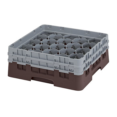 Cambro 20S434167 Camrack Glass Rack With (2) Soft Gray Extenders - 4 Cases