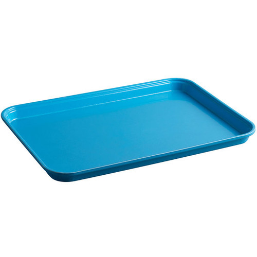 Cambro 1318MT142 12-5/8" x 17-3/4" x 1-1/16" Blue Rectangular Fiberglass Market Display Tray - 12/Case