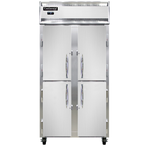 Continental Refrigerator 2FSE-SS-HD 36.25" W Two-Section Solid Door Reach-In Slim Line Freezer - 115 Volts
