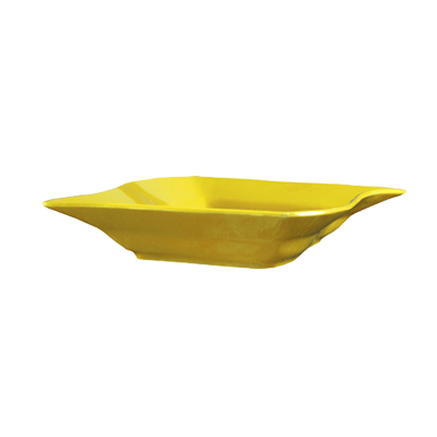 CAC China SOH-125-Y 22 Oz. Yellow Ceramic Rectangular Soho Pasta Bowl (1 Dozen)