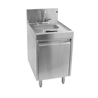 Glastender SWB-18-DW Stainless Steel Underbar Wet Waste Sink - 18"W x 24"D
