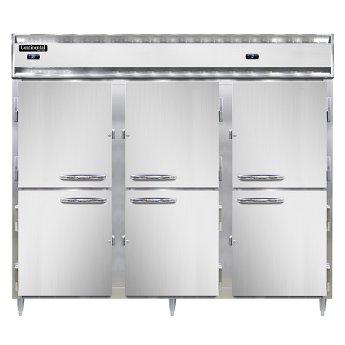 Continental Refrigerator DL3RRFES-HD 85.5" W Three-Section Solid Door Reach-In Designer Line Refrigerator/Freezer