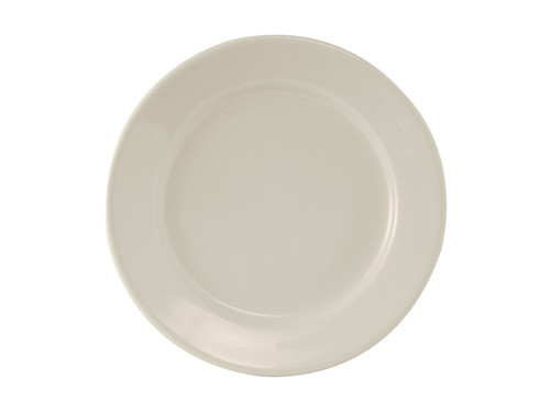 Tuxton TRE-908 9" Ceramic American White/Eggshell Round Plate (2 Dozen Per Case)